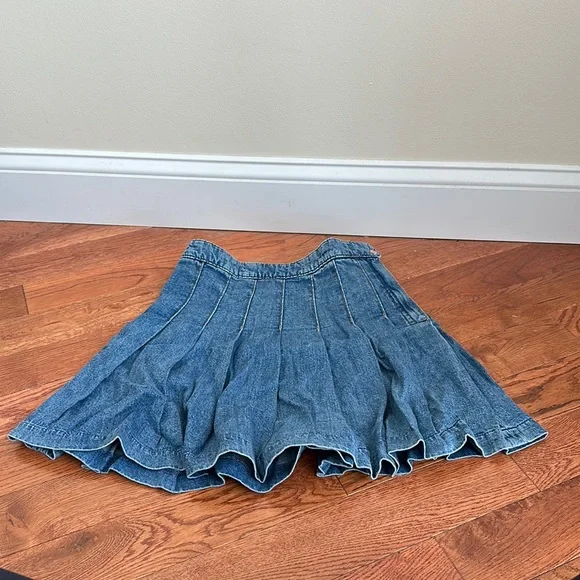 H&M Skirts Hm Pleated Denim Skirt Nwt Poshmark
